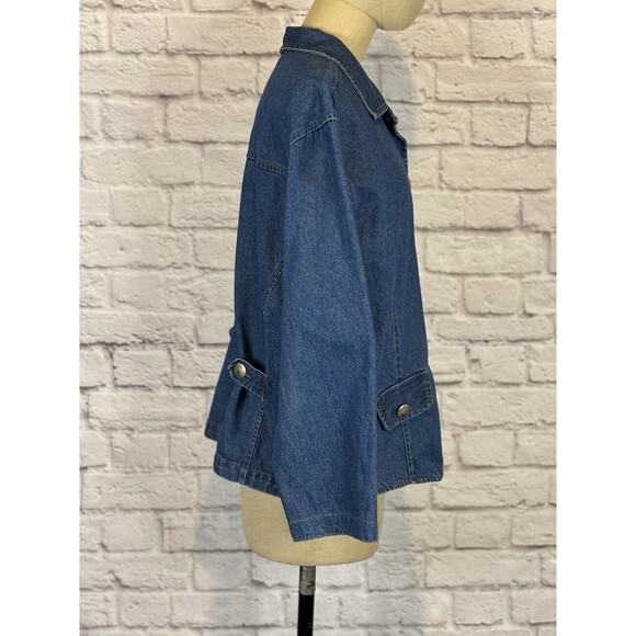 Vintage Timbuktu Womens Southwestern Denim Jean Jacket Button Up Western Blue XL - Picture 5 of 9